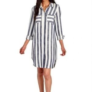Hope & Harlow Womens Nautical Shirt Dress Resort Prep Boho Dress Size 8